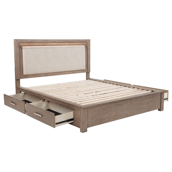 Kenora Panel Platform Storage Bed with LED Lighting