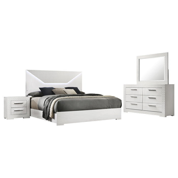 Ives 4 & 5 Piece Bedroom Set E.king & Queen White & Grey