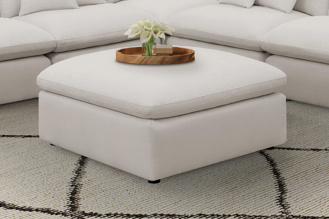 Hobson Cushion Seat Ottoman Off-White