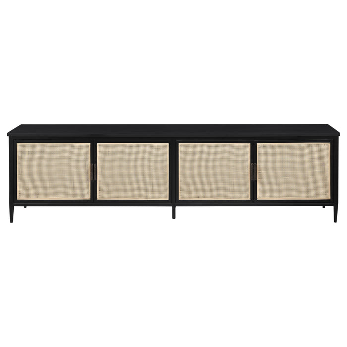 Amherst 4-door 78-inch Metal TV Stand Media Console Black