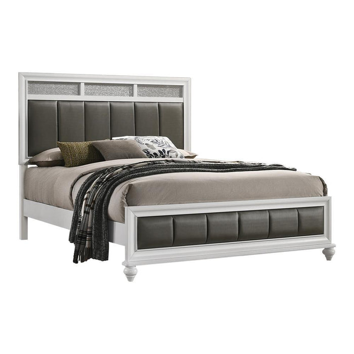 Barzini California King, E.King, & Queen Upholstered Panel Bed White